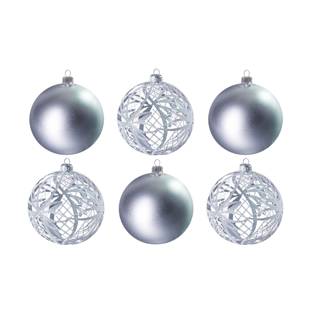 Set of elegant silver ornaments