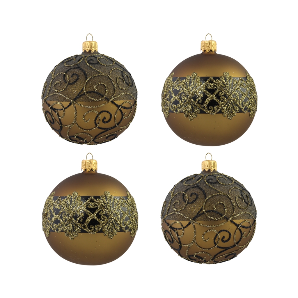 Set of brown and black ornaments
