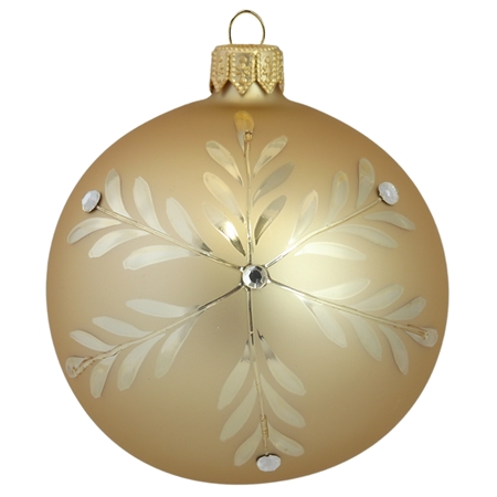 Glass christmas ball in gold with snowflake
