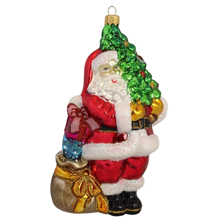 St Nicholas with sack of presents Christmas ornament
