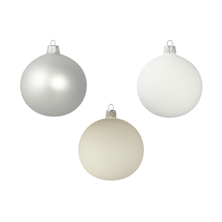 Set of three ornaments in neutral colours