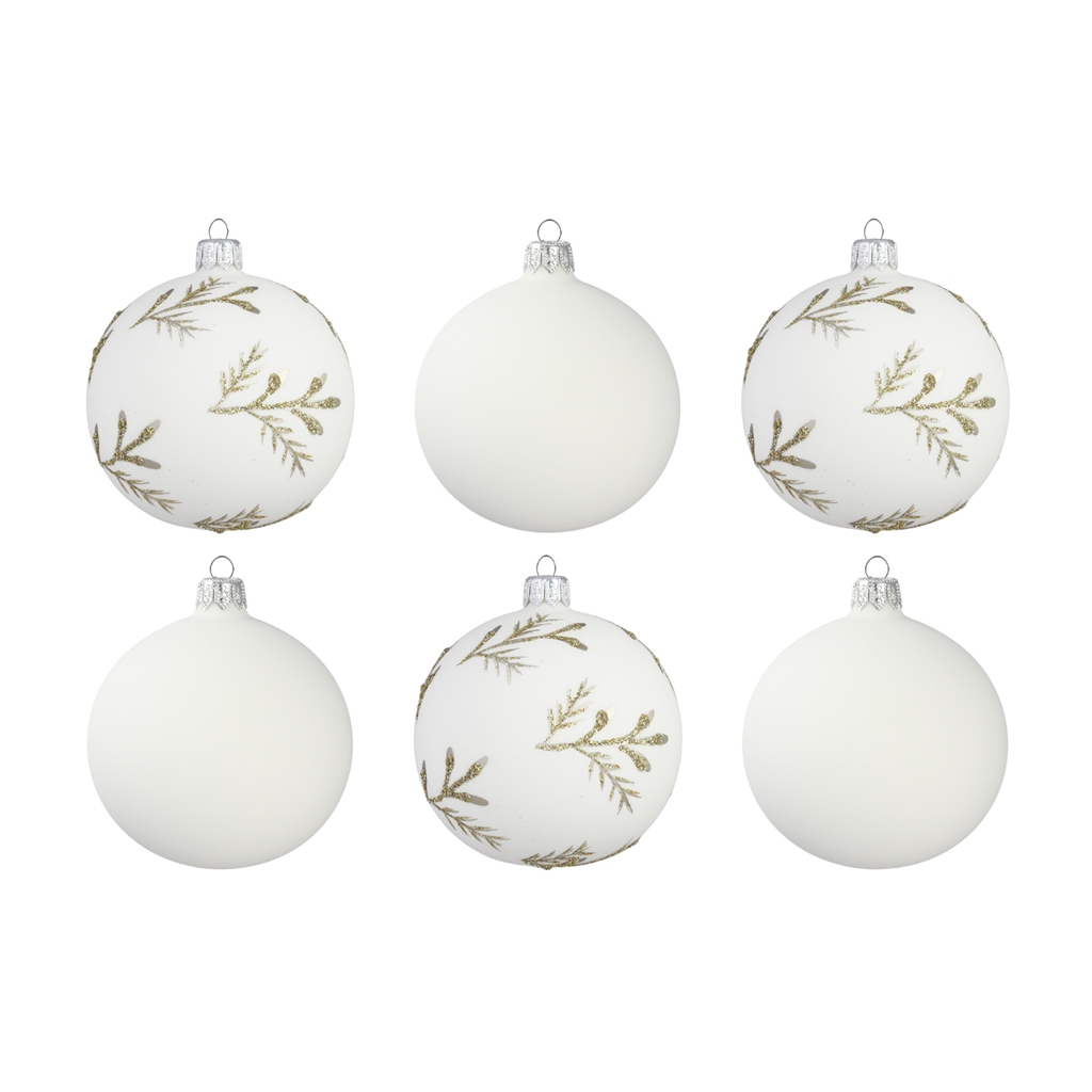 Set of glass ornaments Let it slow in white