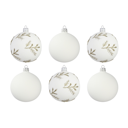 Set of glass ornaments Let it slow in white