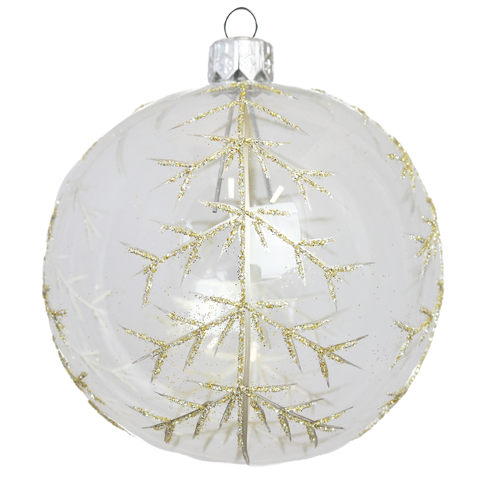 Clear glass christmas ball with a tree