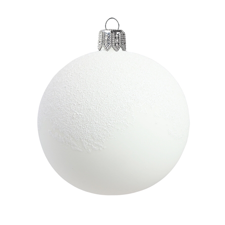 Christmas ball in white porcelain with sprinkles on top