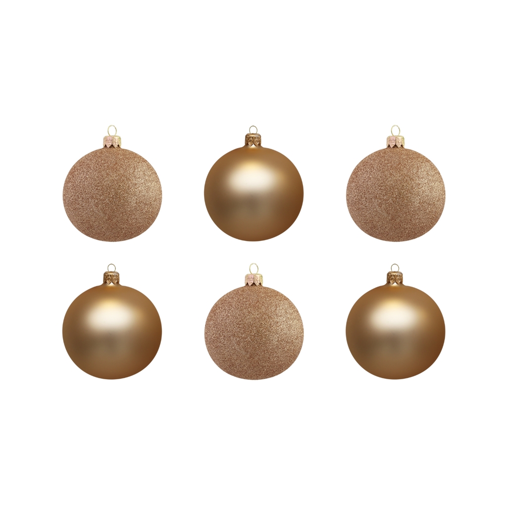 Set of copper christmas balls