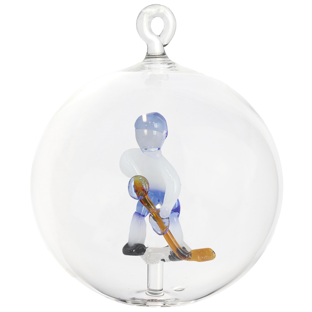 Christmas ball with a hockey player