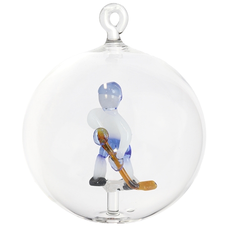 Christmas ball with a hockey player