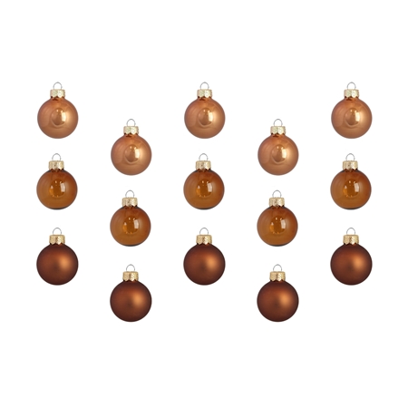 Set of christmas decorations mix of brown colours