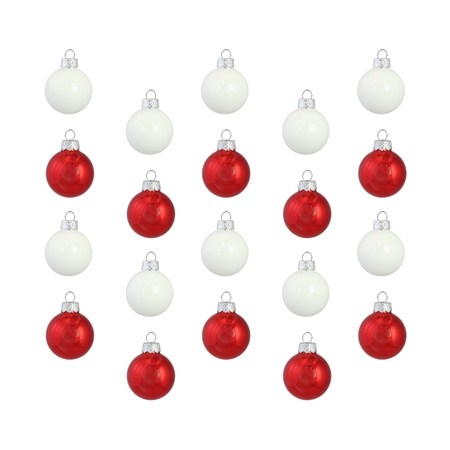 Glassor set vánočních ozdob červená a bílá
