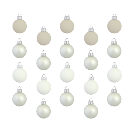 Set of christmas decorations in white, opal and cream colours