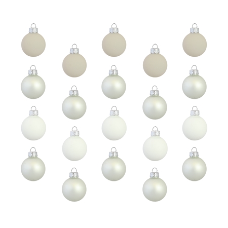 Set of christmas decorations in white, opal and cream colours