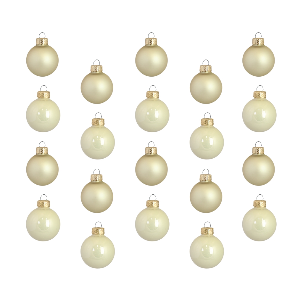 Set of christmas decorations creamy gold