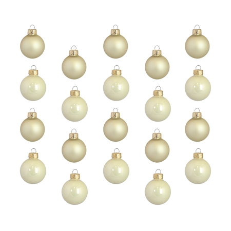 Set of christmas decorations creamy gold