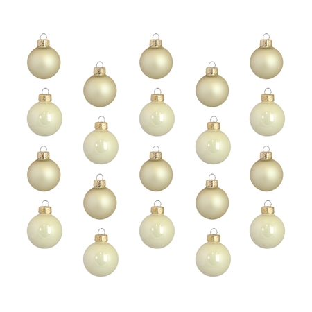 Set of christmas decorations creamy gold