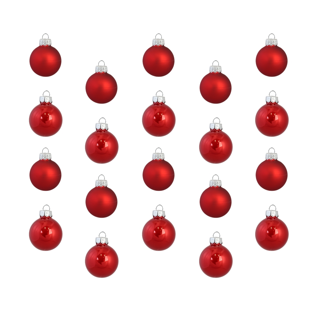 Set of christmas decorations in red