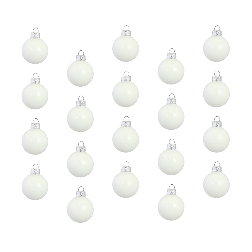 Set of christmas decorations in porcelain white