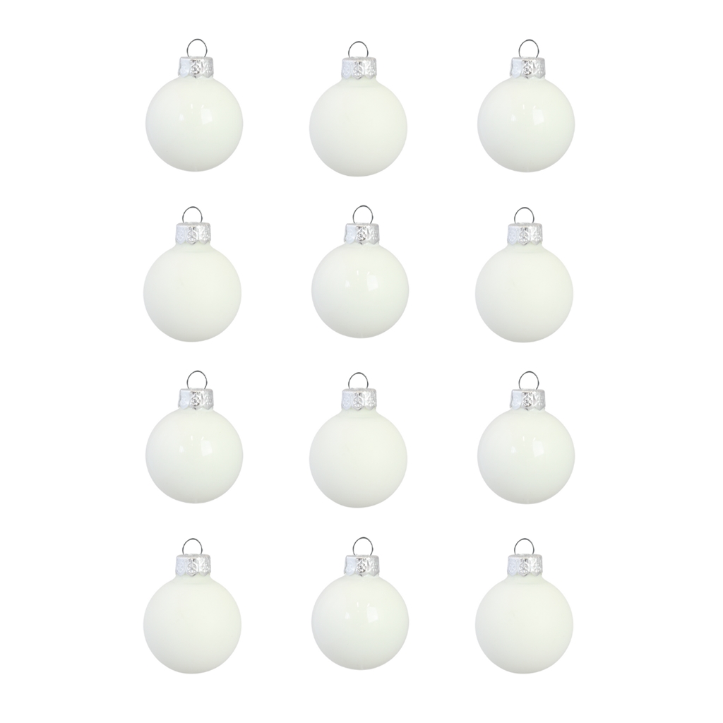 Set of christmas decorations in white