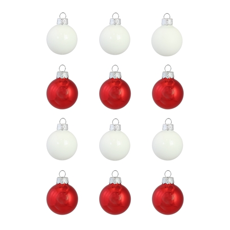 Set of christmas decorations in red and white colour