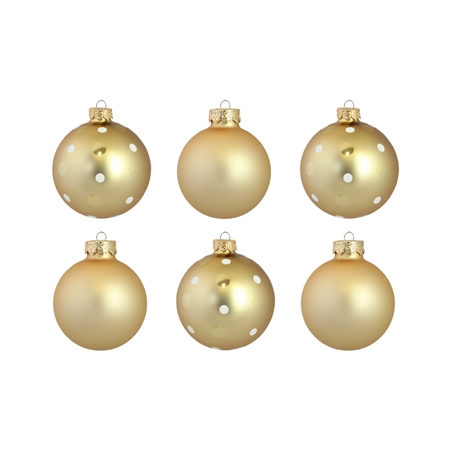 Set of gold ornaments with delicate dot décor