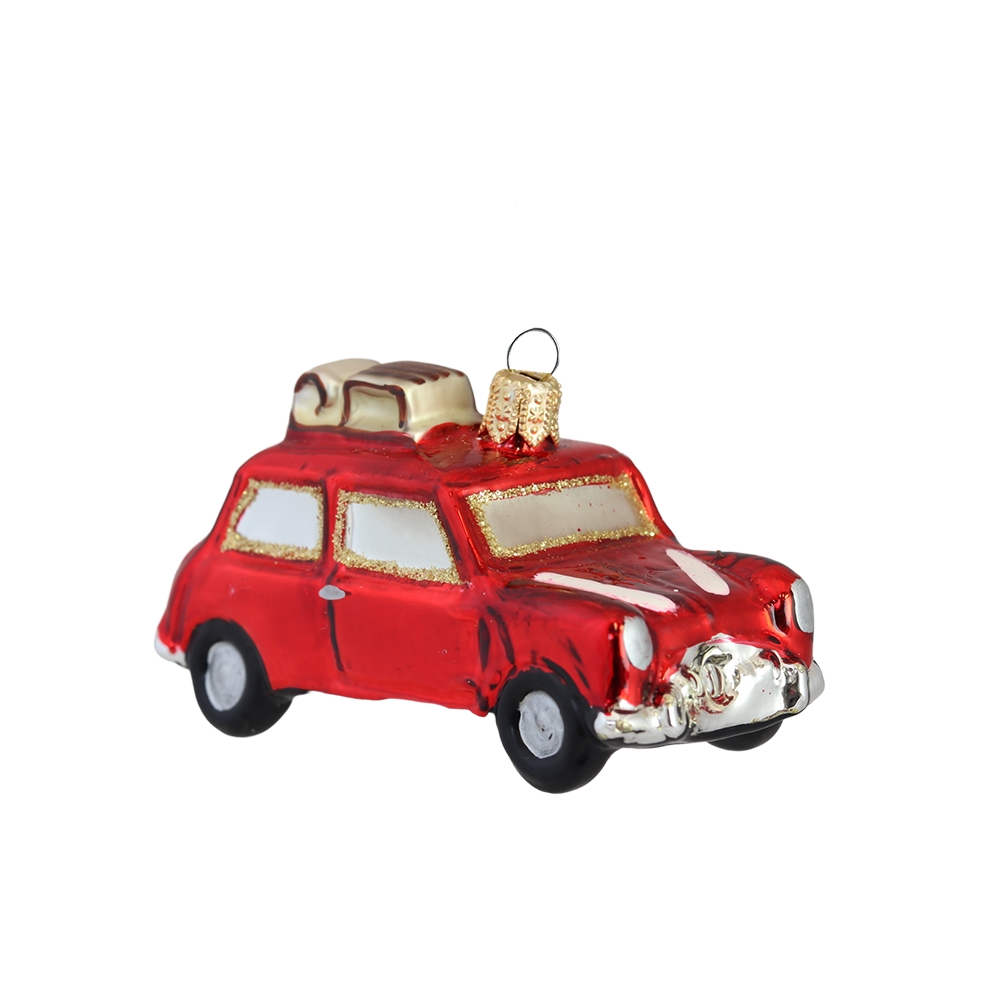 Car with sledge Christmas ornament