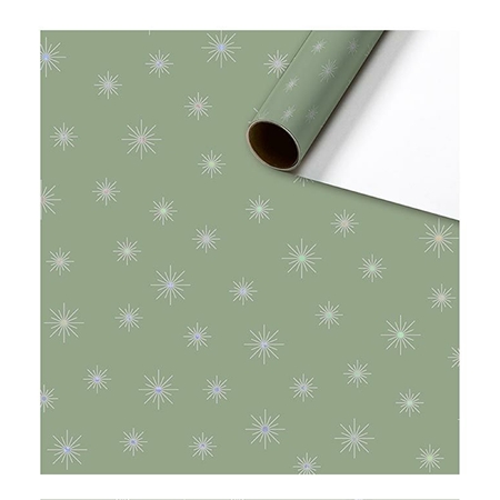 Wrapping paper green with stars