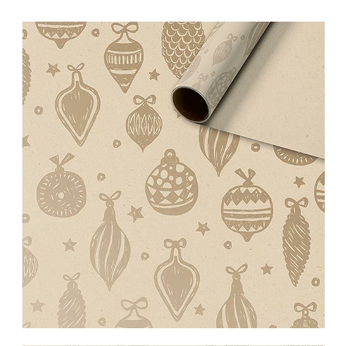 Wrapping paper with christmas ornaments