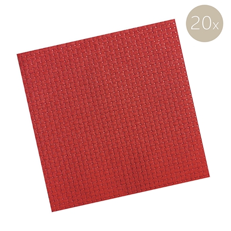 Red napkins with a fine texture