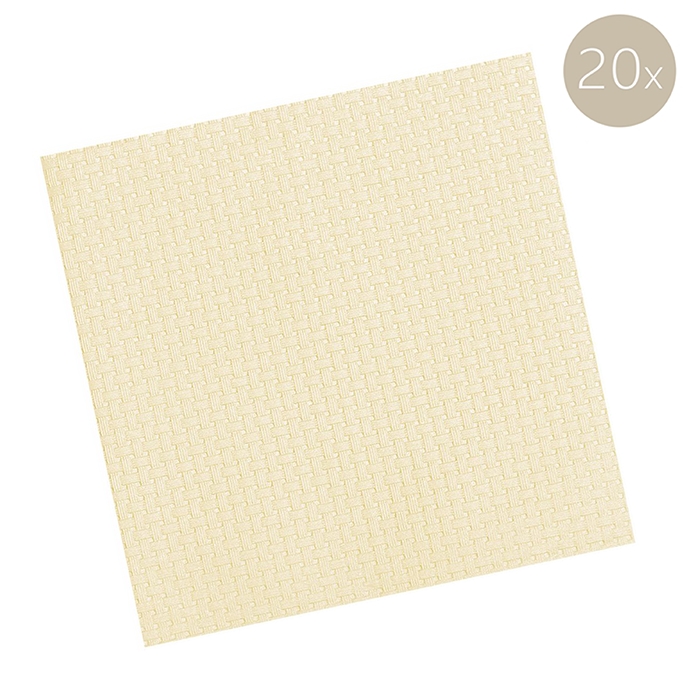 Cream napkins with a fine texture