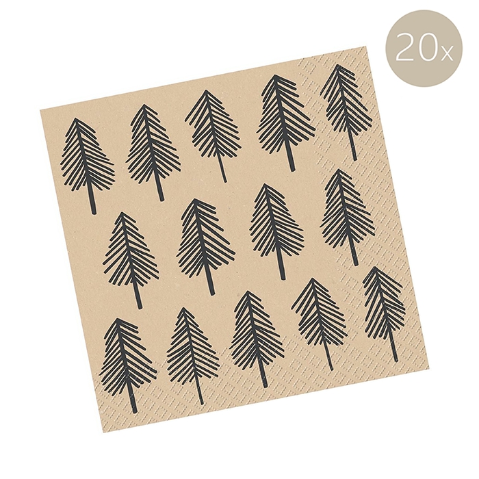 Napkins with black trees