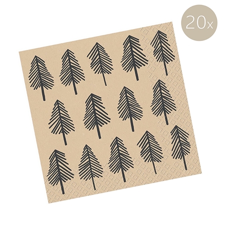 Napkins with black trees