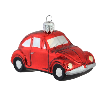 Glass ornament red car