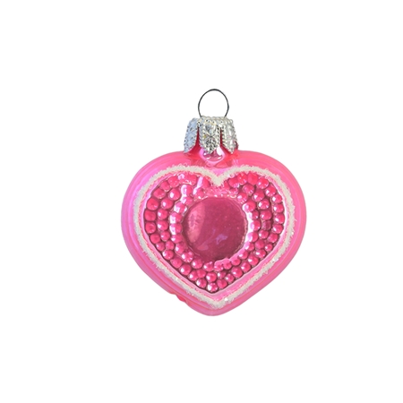 Christmas mini ornament pink heart