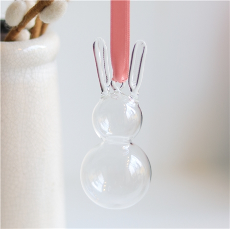 Glass bunny with eyelet