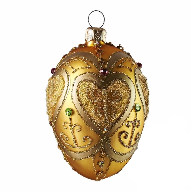 Gold glass Easter egg with décor
