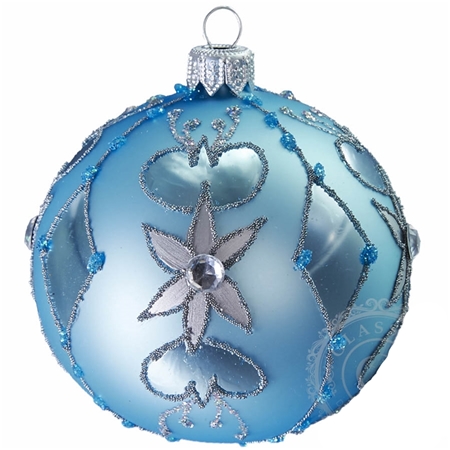 Turquoise Christmas bauble with décor