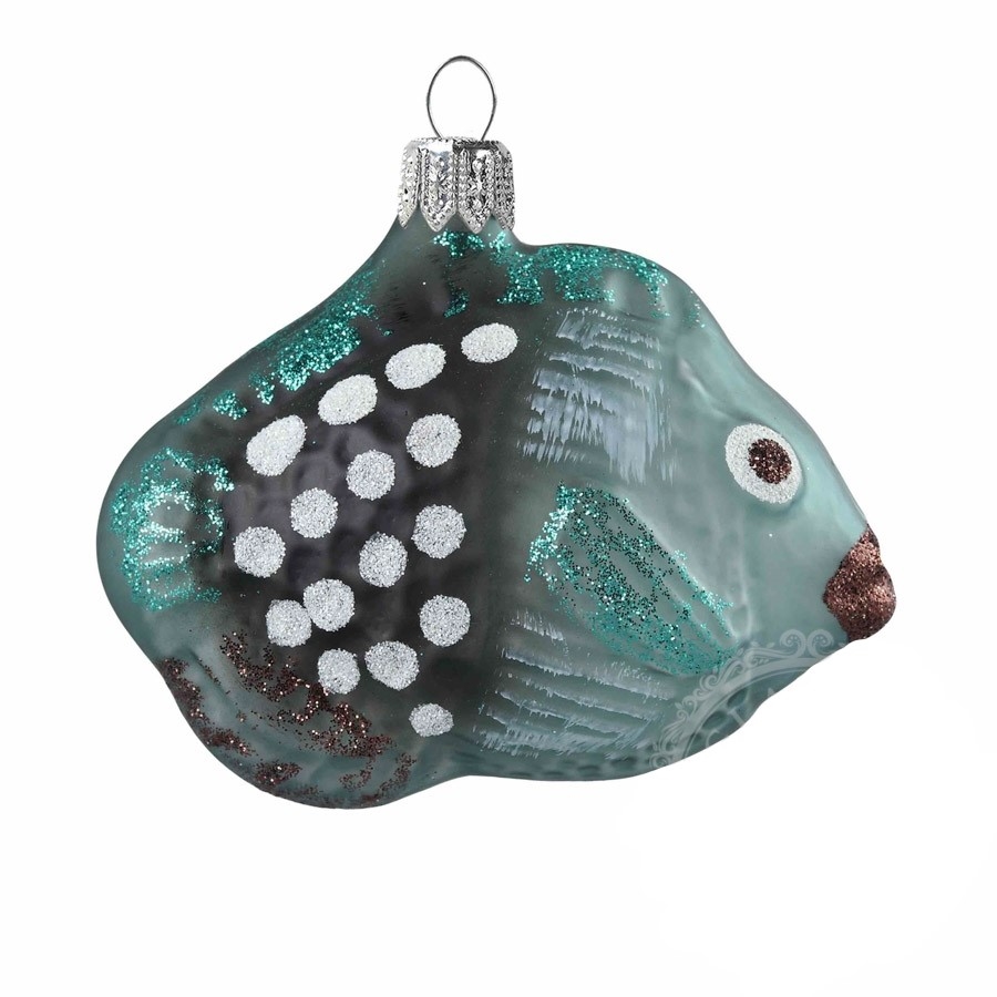 Blue glass fish with decor