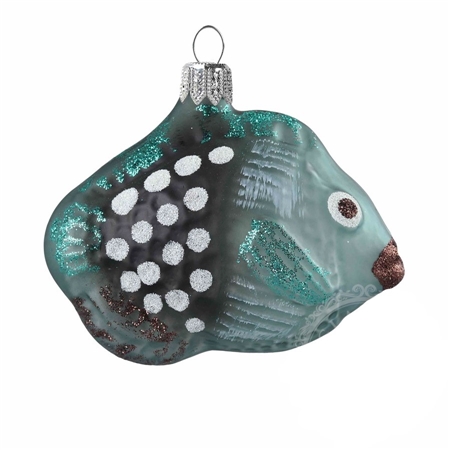 Blue glass fish with decor