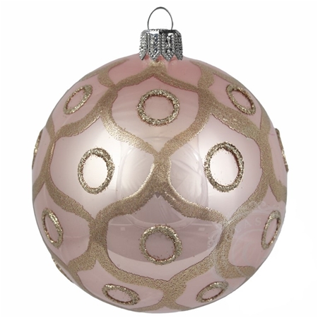 Pink ball with gold decor and gold sprinkles