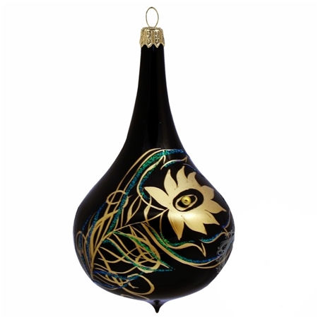 Black christmas drop with golden décor