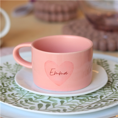 Pink mug with a customized name