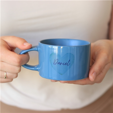 Blue mug with a customized name