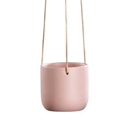 Pink hanging flower pot