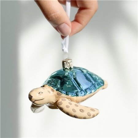 Foundation glass ornament sea turtle