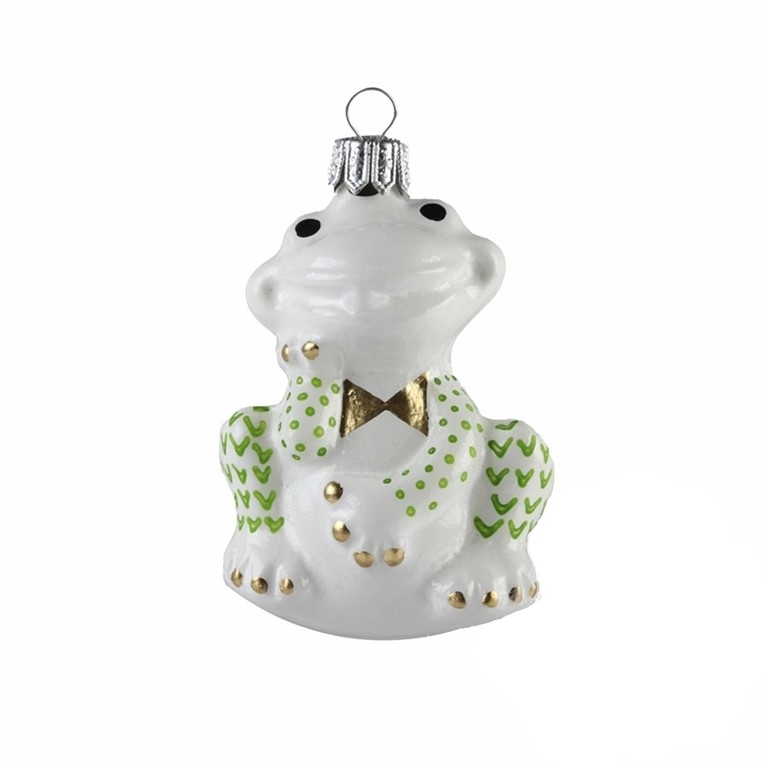 Porcelain frog with bow tie