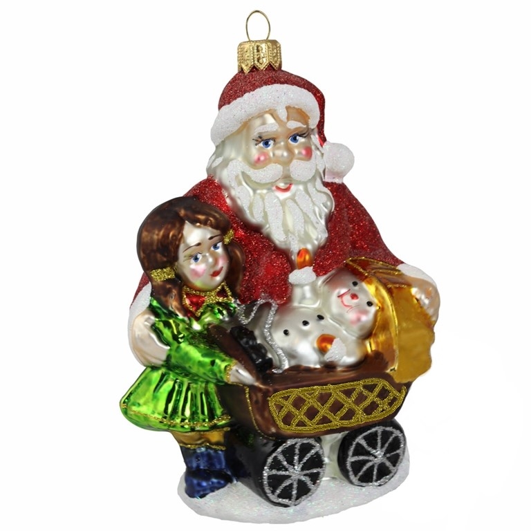 St Nicholas with pram Christmas ornament
