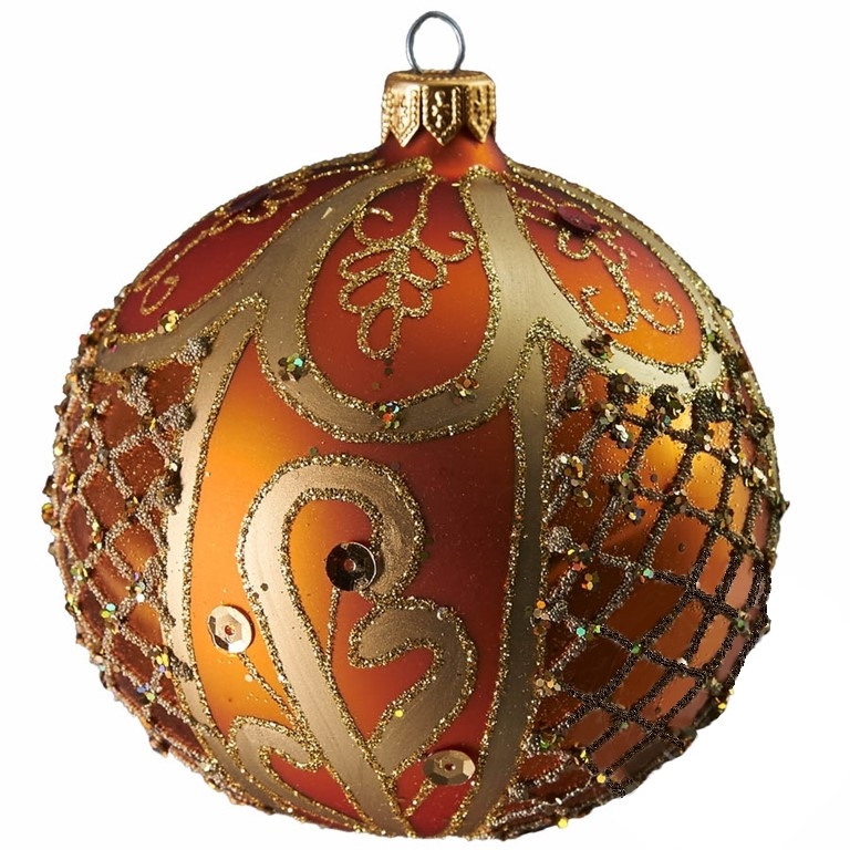 Large ornate peach ball