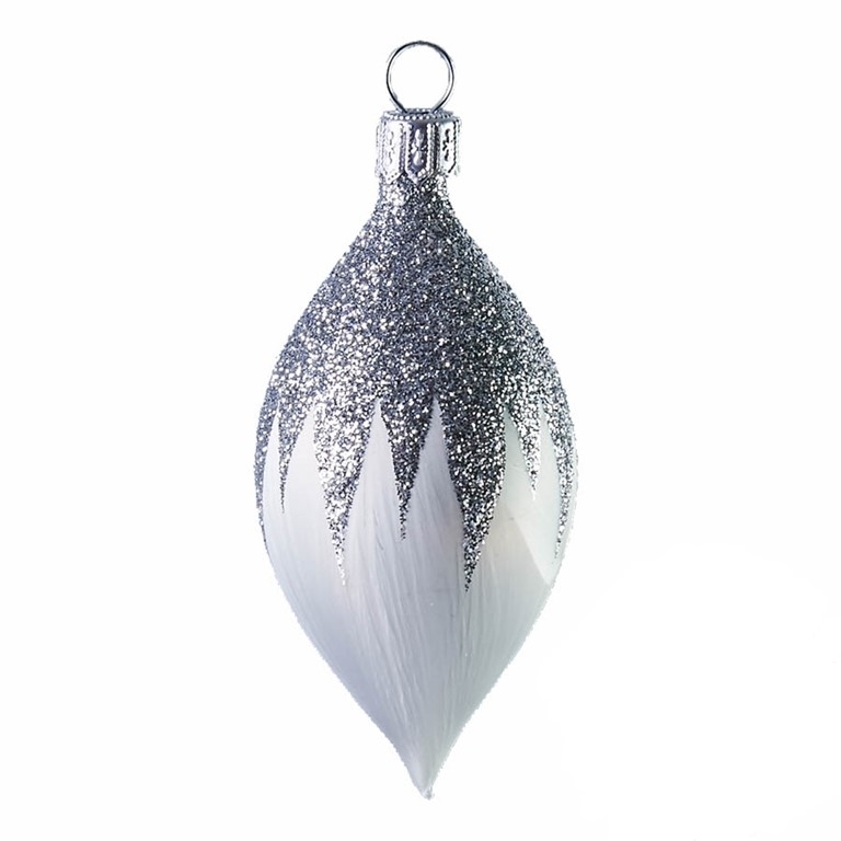 Christmas Olive in White Ice-Effected Colour, Decor