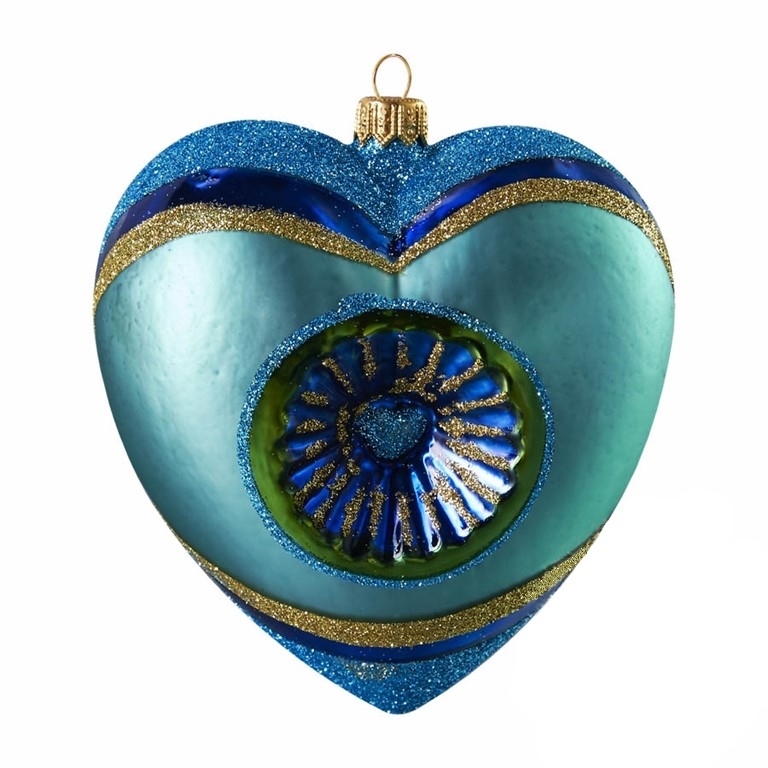 Christmas heart turquoise with reflector