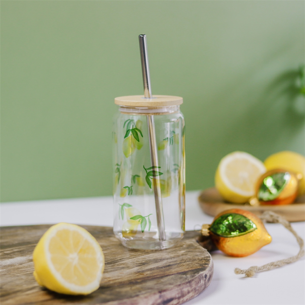 Glass with lemons